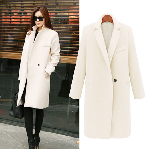 New woolen overcoat suit collar long woolen overcoat