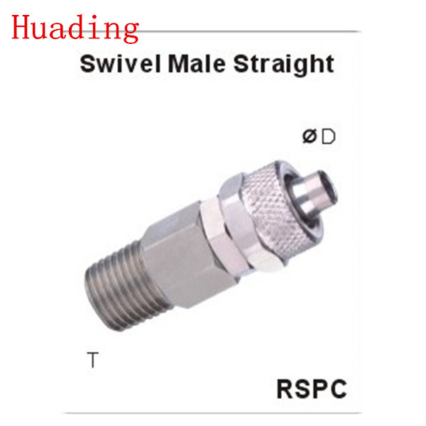 外丝旋转接头配风管快插螺帽，1/4“3/8”1/2“ NPT,BSP 螺纹