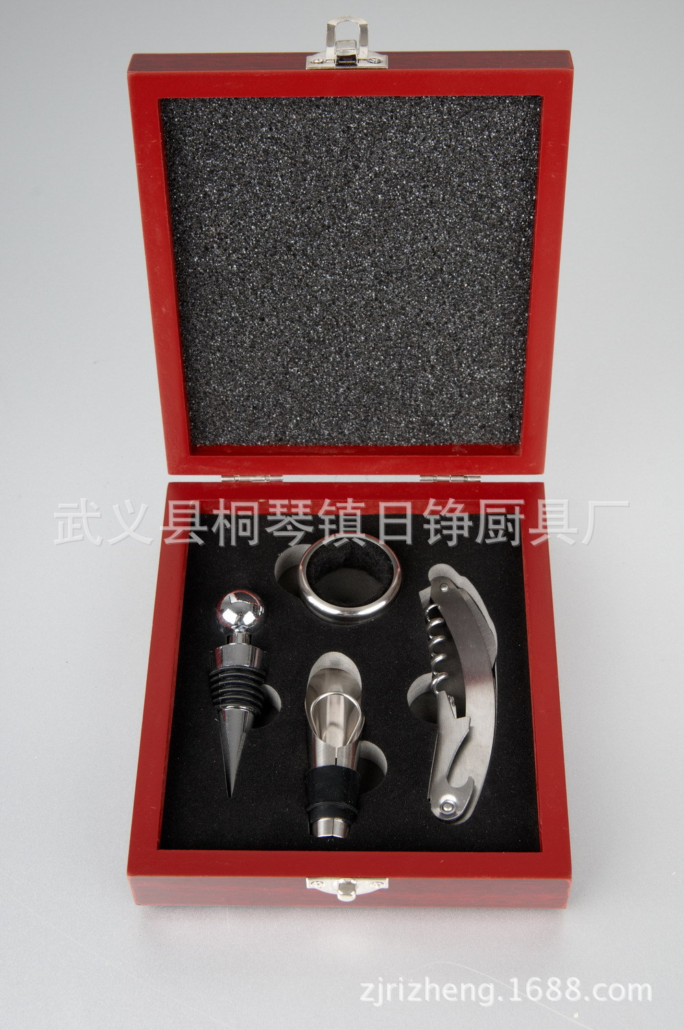 Foreign Trade Hot Selling Red Wine Tools Four-piece Stainless Steel Gift Wine Corkscrew Red Wine Wine Set Wholesale