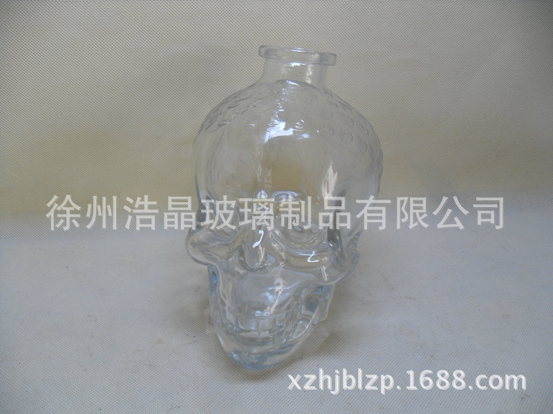 750毫升骷髅头酒瓶搞怪玻璃醒酒器骷髅头红酒瓶设计瓶型定做