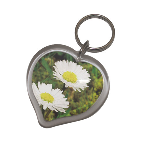 plastic cement heart-shaped Key buckle Acrylic photo Keyring