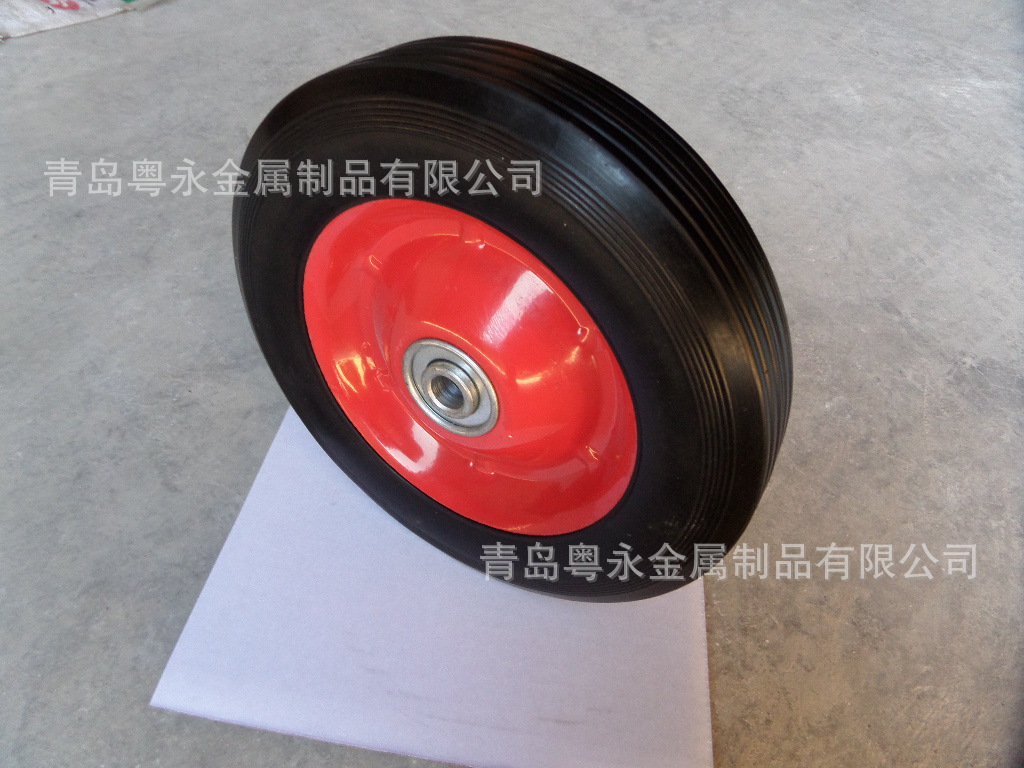 8x1.75寸实心橡胶轮 轮子厂家 工具车轮 8寸手推车实心轮子
