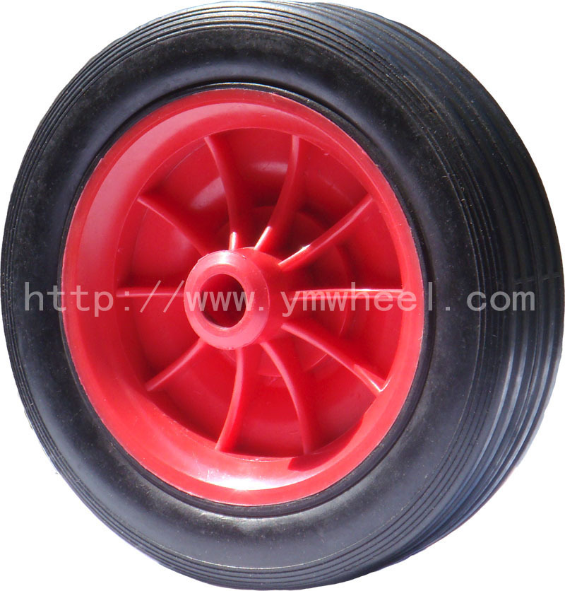 厂家供应6寸6”x1.5"实心橡胶轮 手推式割草机轮子 小型空压机轮