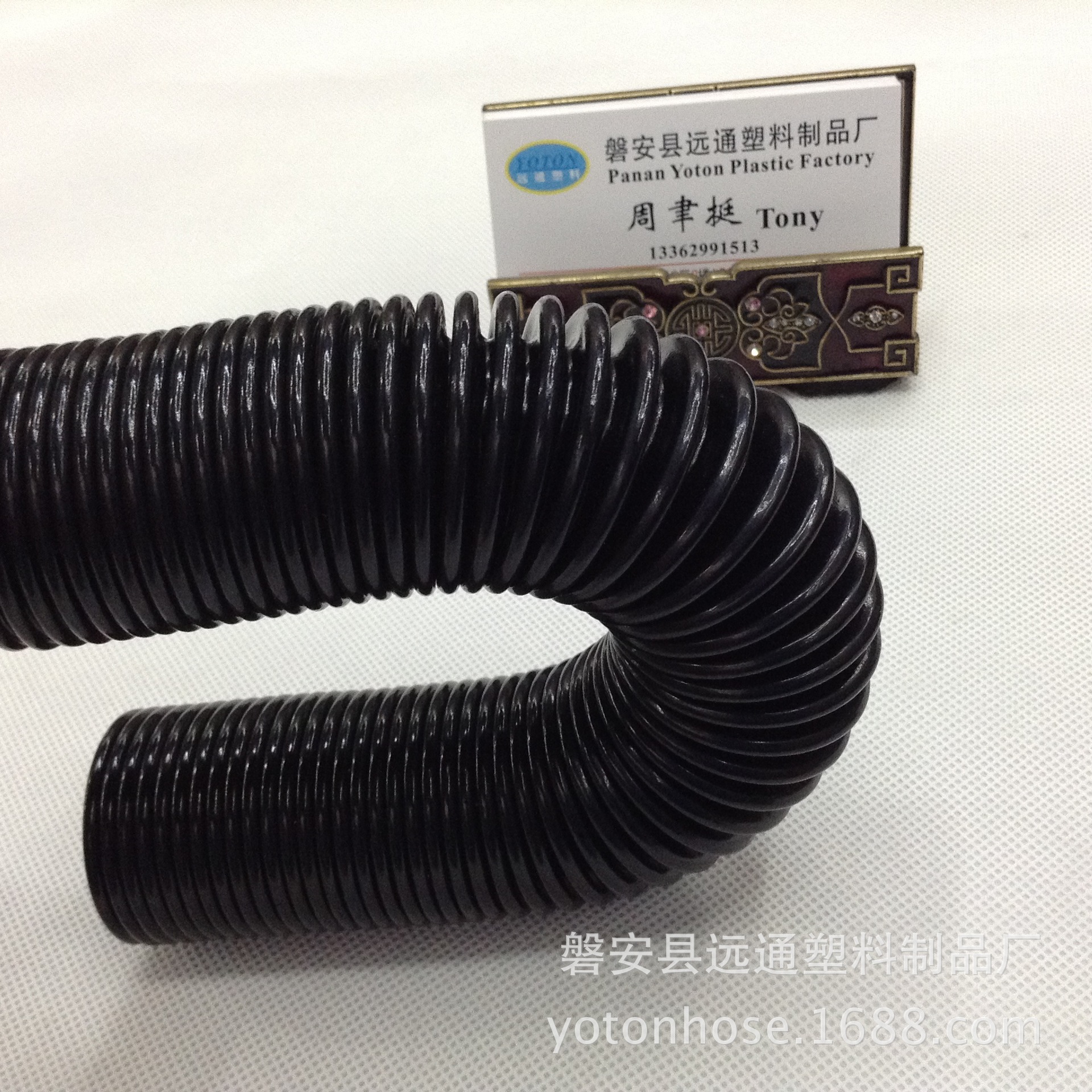 供应吸尘器 洗地机用外径40毫米易伸缩黑色pvc钢丝弹簧管