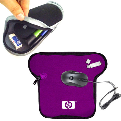 潛水料拉鏈鼠標墊   T形鼠標包數碼收納袋   辦公遊戲雙飛燕商務