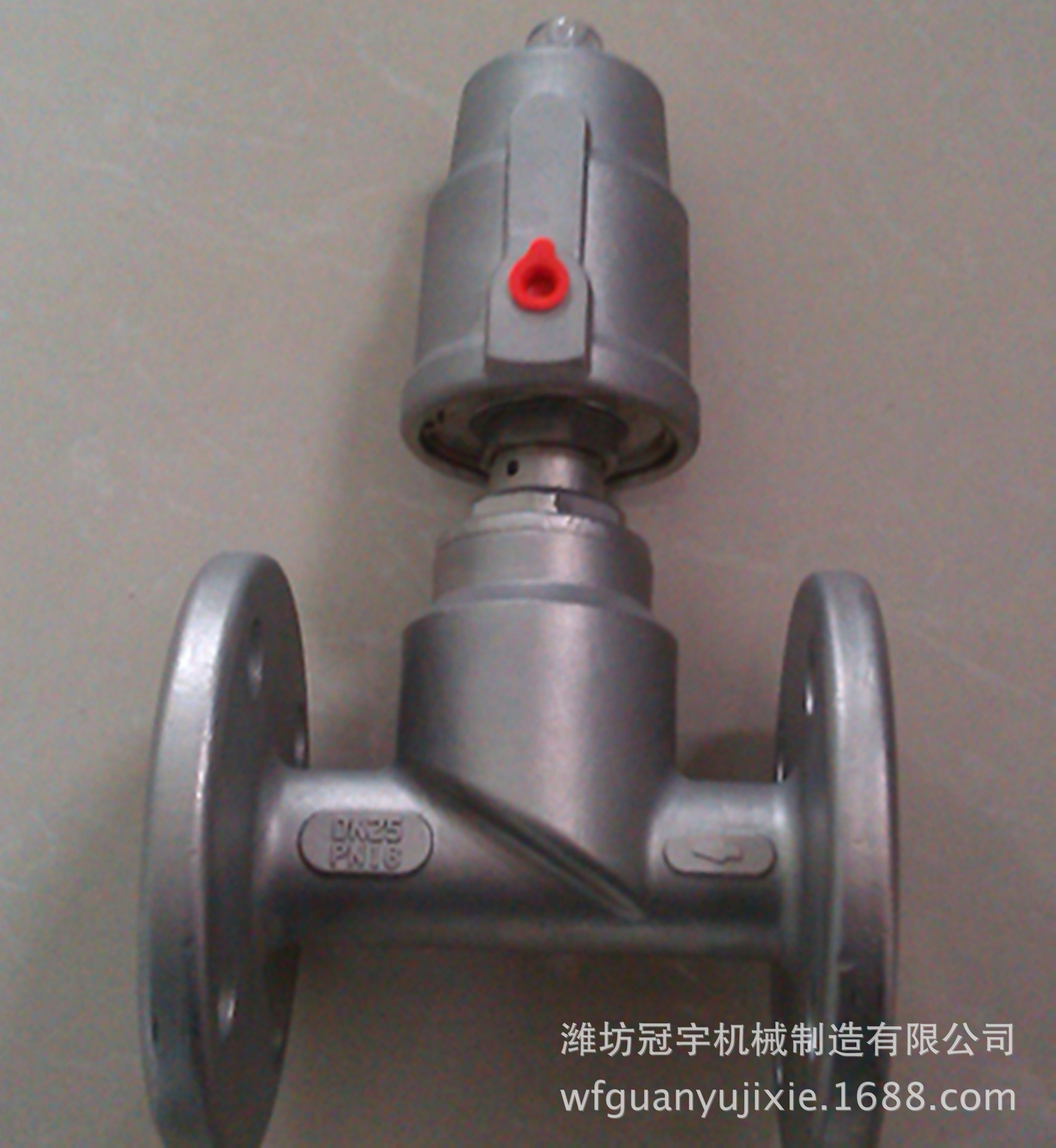 工厂供应不锈钢材质法兰式T型气动角座阀 不锈钢直角法兰角座阀