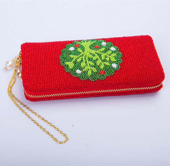 珠繡長款包