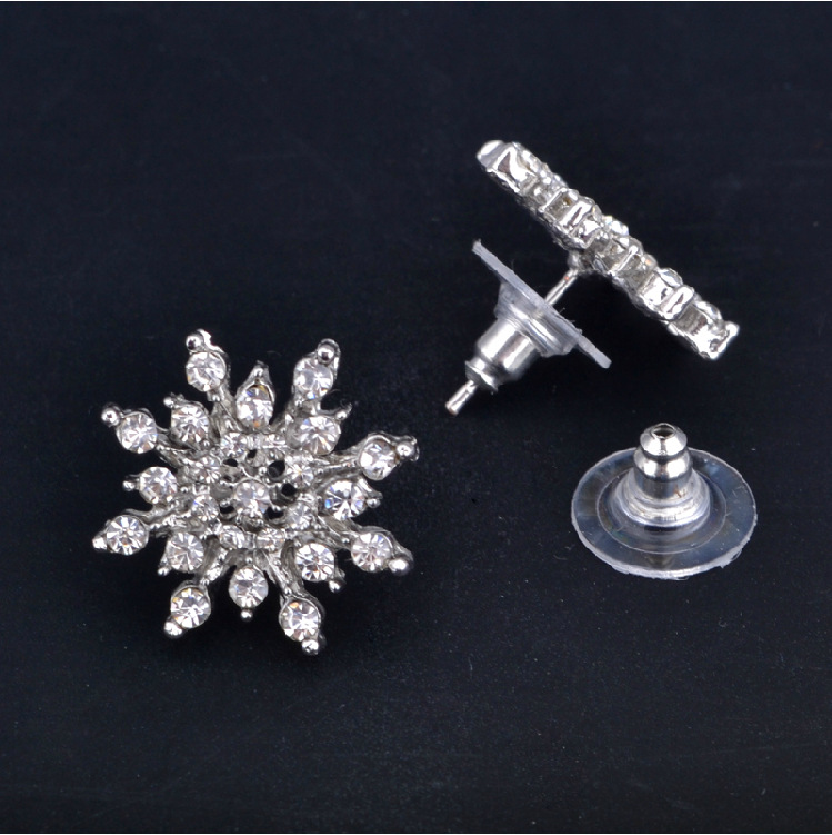 Boucles D&#39;oreilles Strass Diamant Brillant Neige display picture 4