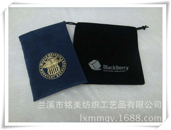 厂家直供llogo 高品质束口抽绳绒布袋 首饰饰品绒布袋 黑色绒布袋