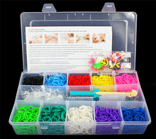 彩虹皮筋15格12色盒装5000条5500条彩色橡皮筋手工动手拼接玩具