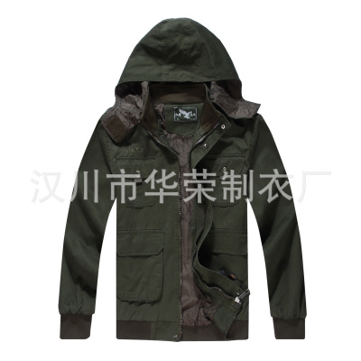 红鹰基地春款水洗棉军迷服户外钓鱼休闲多兜军绿长袖套装一套起批|ms