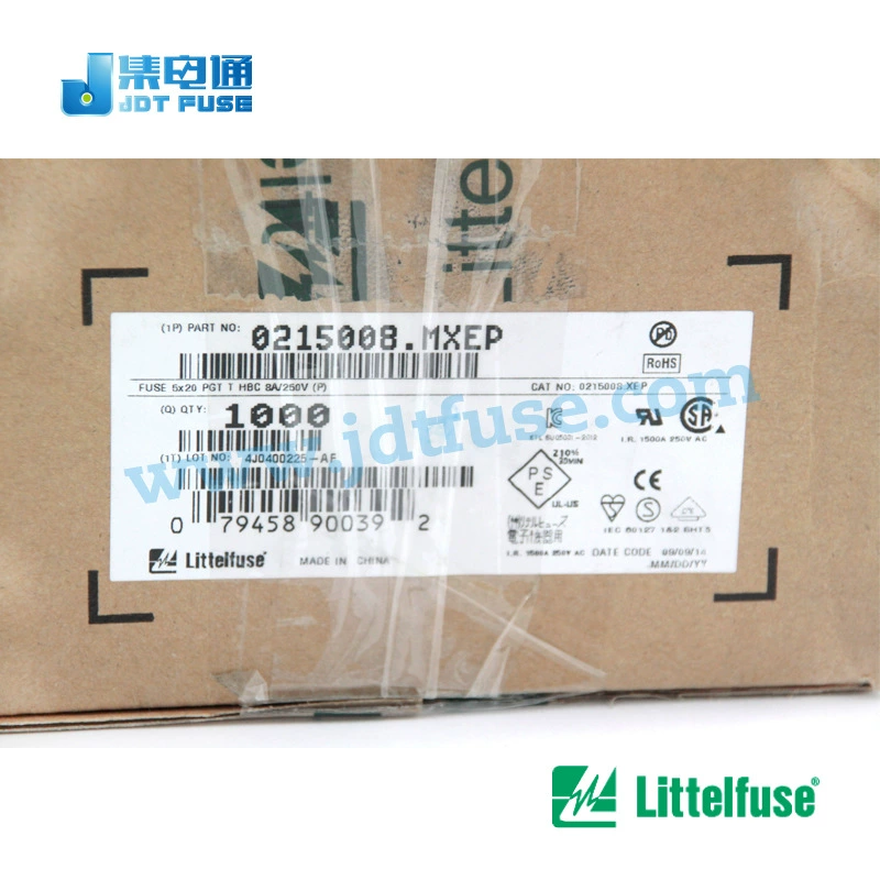 Двойная шляпа 0215008.mxep Littellfuse Рисование Diversion 5 × 20 Керамическая страховка Трубка 8A Медленная