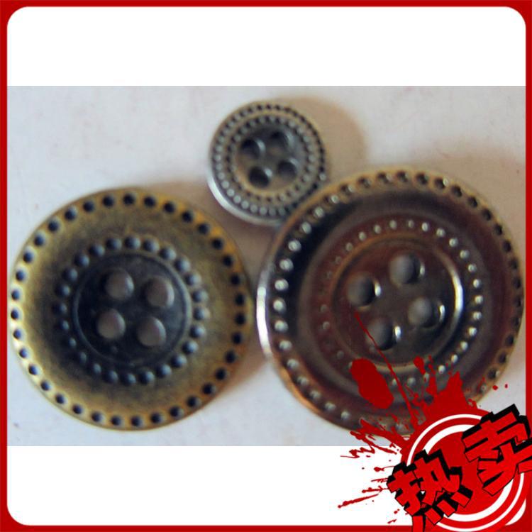 量大优惠圆形服装凹花有眼纽扣18mm服饰金属纽扣金属纽扣扣子