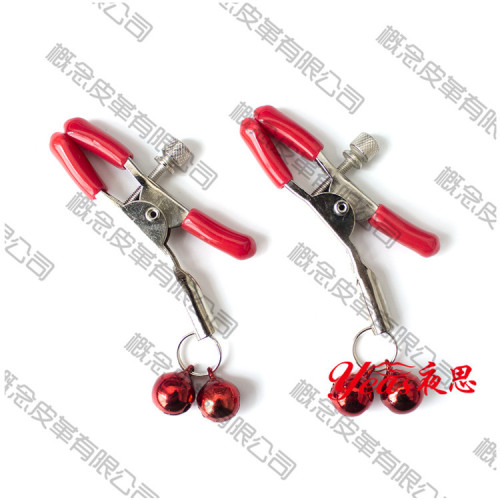 Wholesale erotic nipple clamps 2 sets of bell nipple clamps metal breast clamps adult products flirting toys 