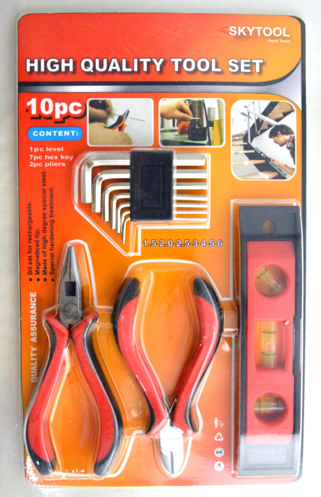 HZE-8544 10 PC 供应钳子组套，家用修理工具组套