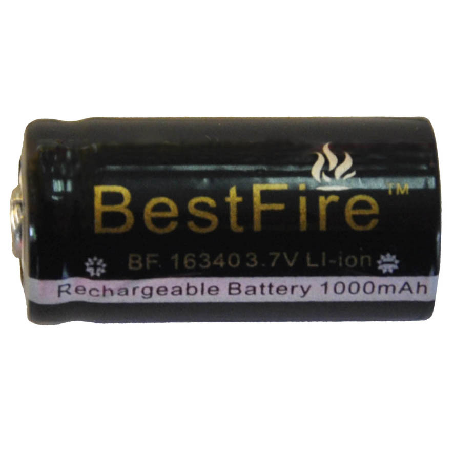 16340BestFire1000毫安尖头3.7V锂电池可充电便携耐用锂电池组