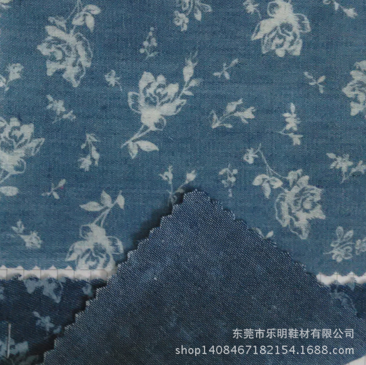 MB4370现货供应印玫瑰花牛仔布料