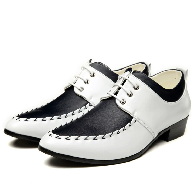 Новая весенне-летняя сине-белая европейская кожаная обувь, Мужская Автомобильная строчка, низкий верх