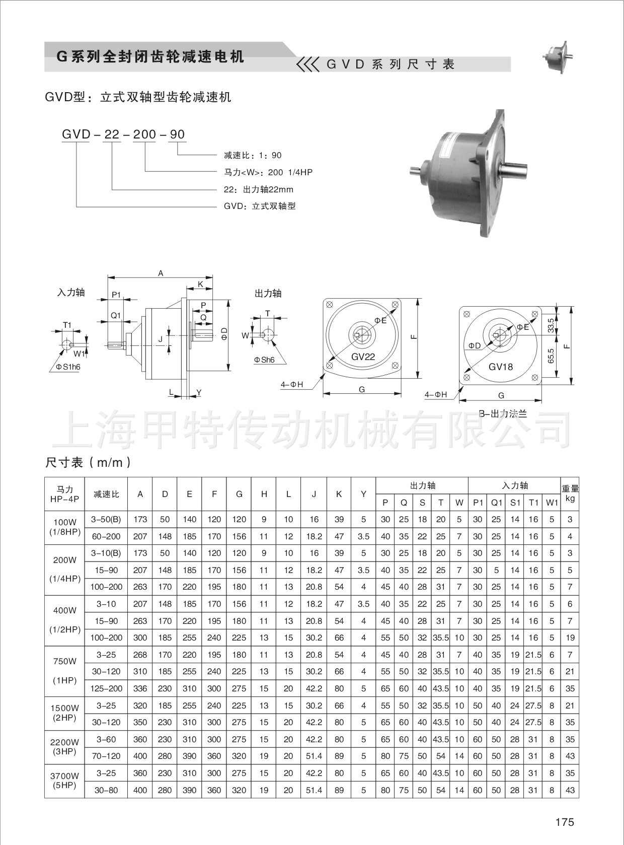 G系列齿轮减速马达