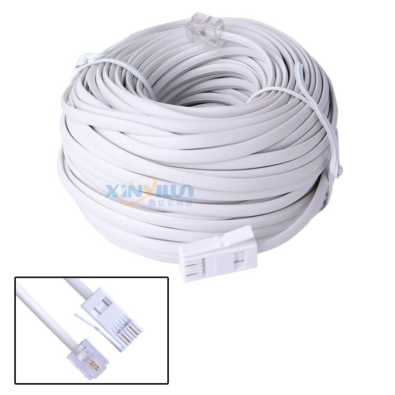 Британская телефонная линия RJ11UK Factory Direct 2-ядерная телефонная линия 6P2C 30 метров около 100 футов Гонконгской линии