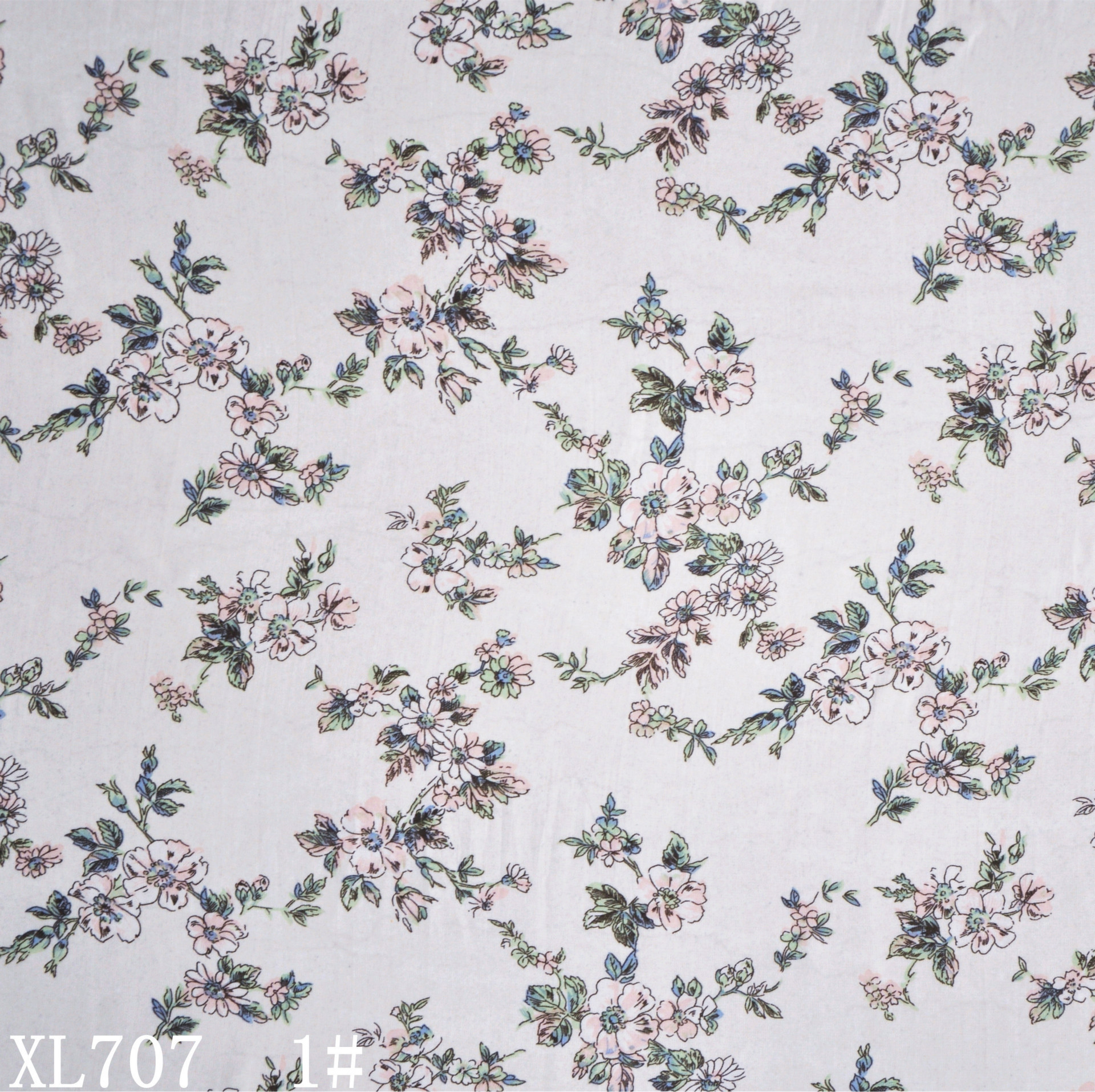 【翔龙印花 XL707】粉嫩小清新淑女桃花印花雪纺面料