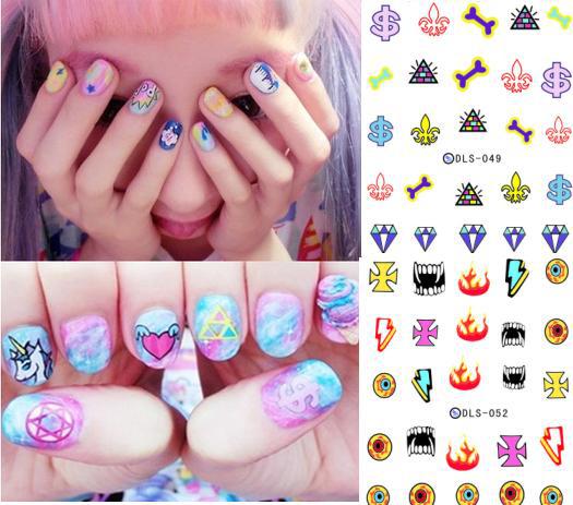 Brand Japan Harajuku Little Pegasus Cross Star Watermark Decal Nail…