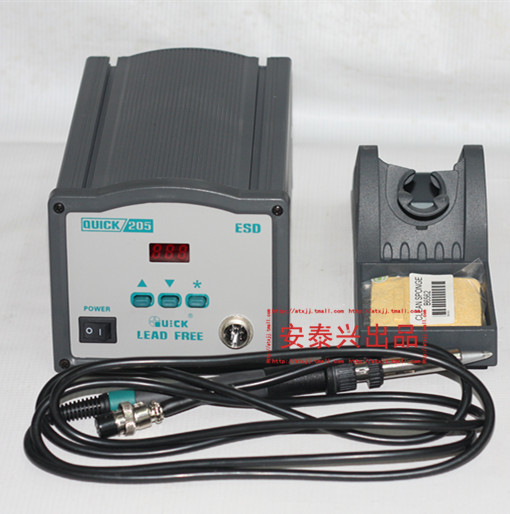 原装QUICK快克205数显高频焊台无铅焊台恒温烙铁150W恒温智能焊台