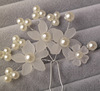 Matte hair accessory for bride handmade, Chinese hairpin from pearl, hairgrip