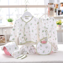 批发 宝宝棉毛内衣套装 新生儿全棉内衣 五件套装 系带童套装