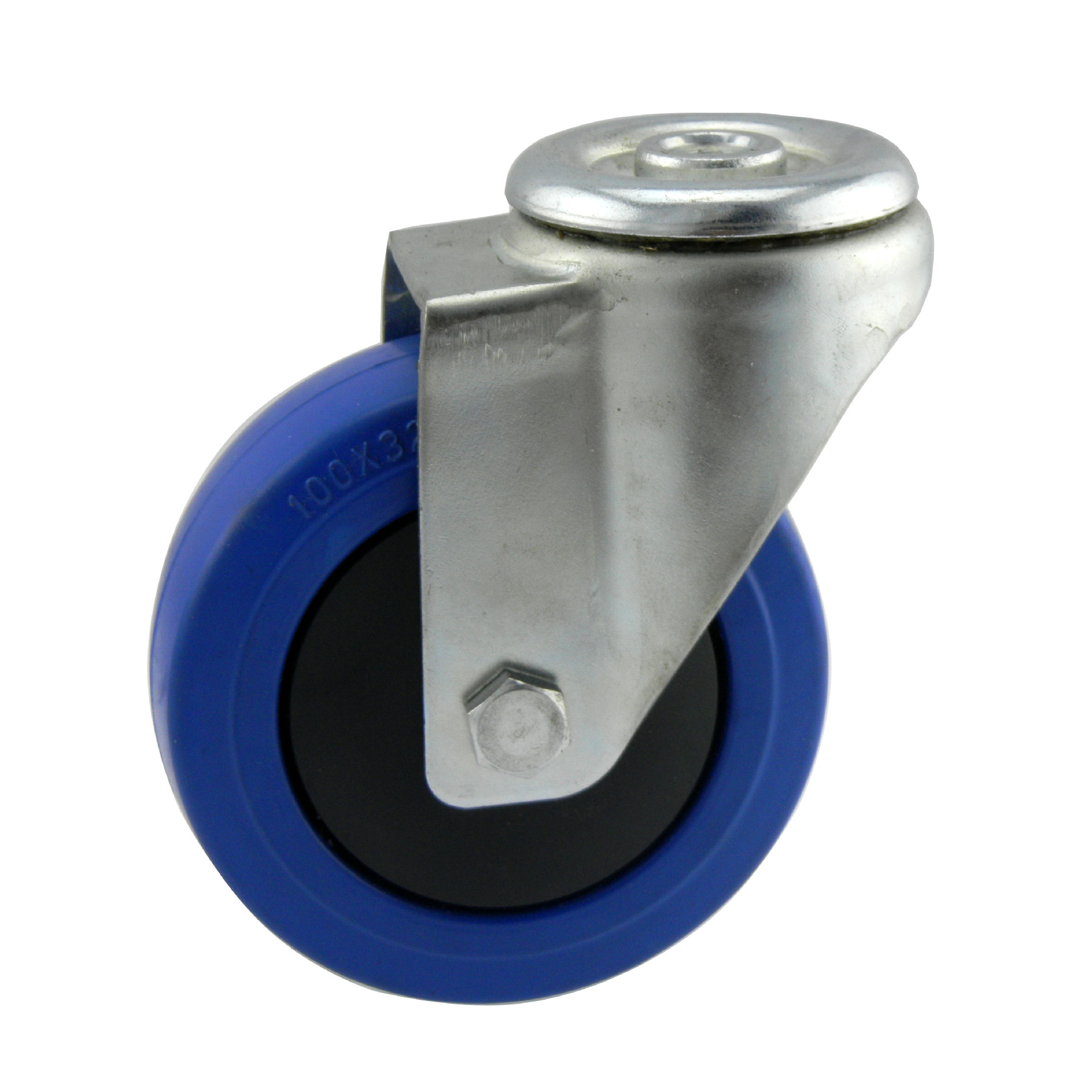 大胜脚轮 4寸天然高弹力橡胶万向脚轮 孔顶脚轮 手推车静音脚轮