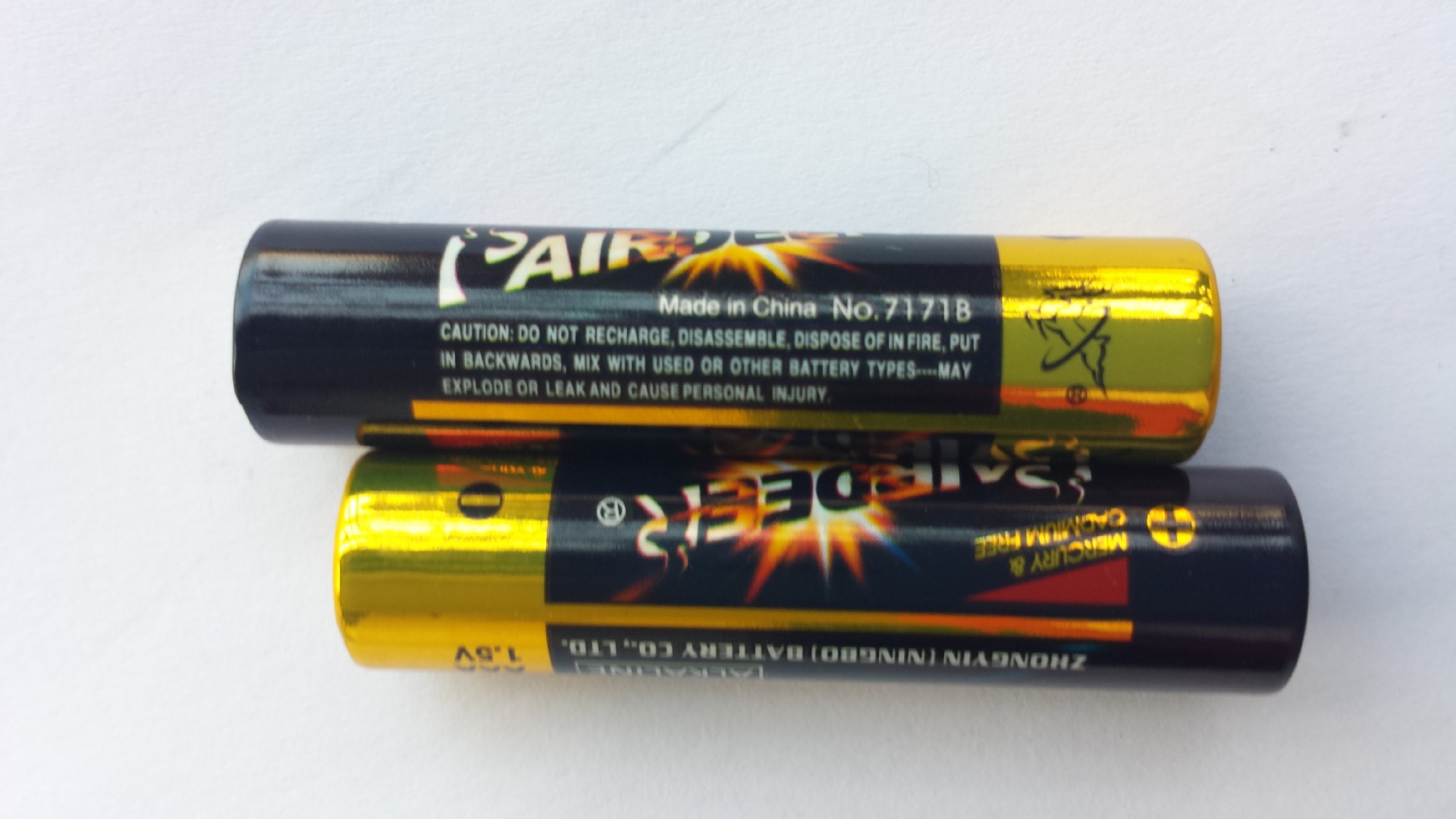 5号双鹿全英文碱性电池 LR6 AA 15A碱性电池.