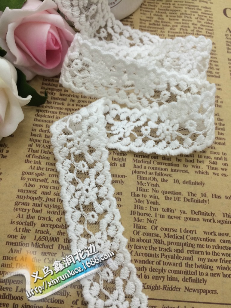 双边小花边纯棉线花边窗帘童装口袋裙摆花边现货供应