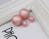 Zirconium from pearl, fashionable cute double-sided earrings, Korean style