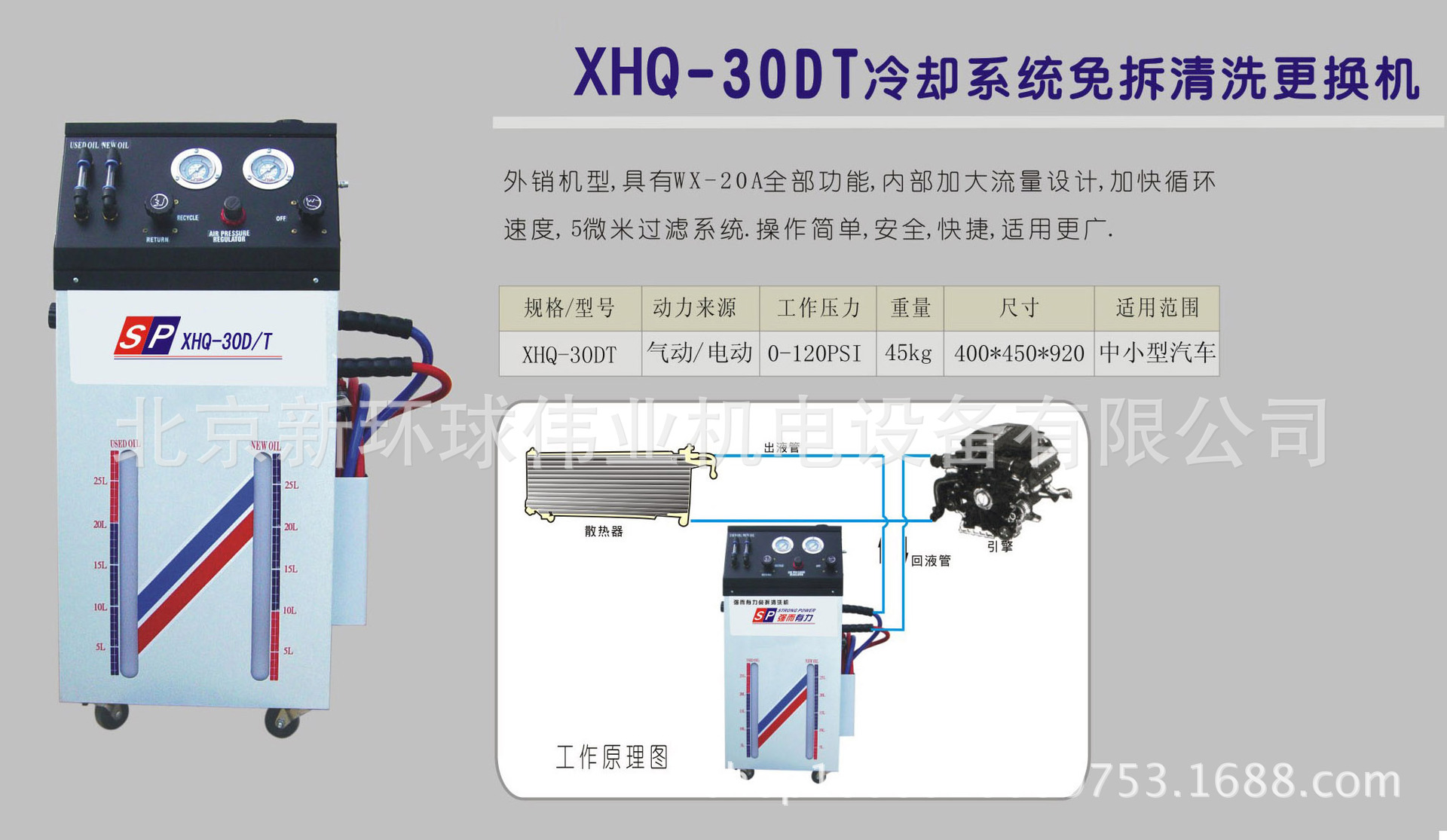 提高汽车冷却效果！XHQ-30DT中小型汽车冷却系统水箱免拆清洗机推荐