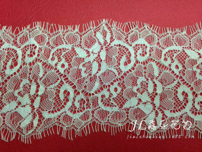 服装辅料 手工DIY材料 蕾丝面料 睫毛花边 8cm宽蕾丝辅料