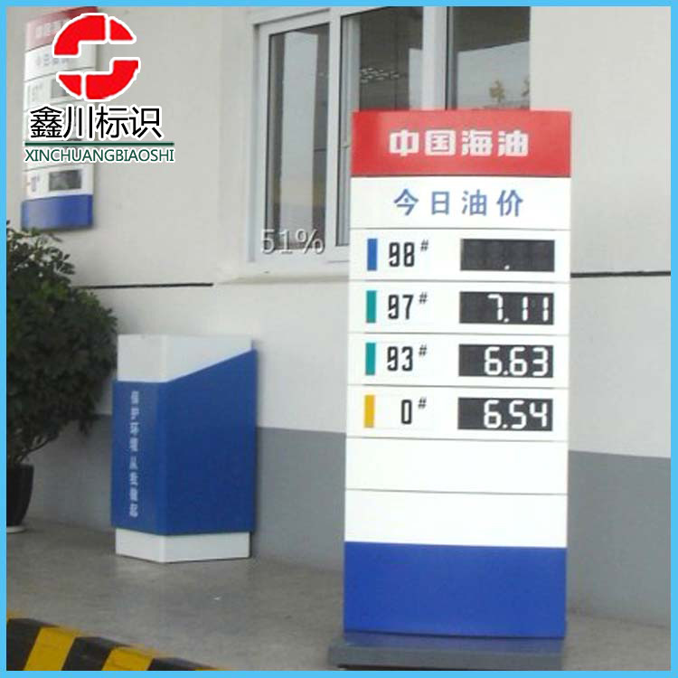 厂家供应中国海油今日油价牌展示牌 加油站广告价格牌 灯箱广告牌