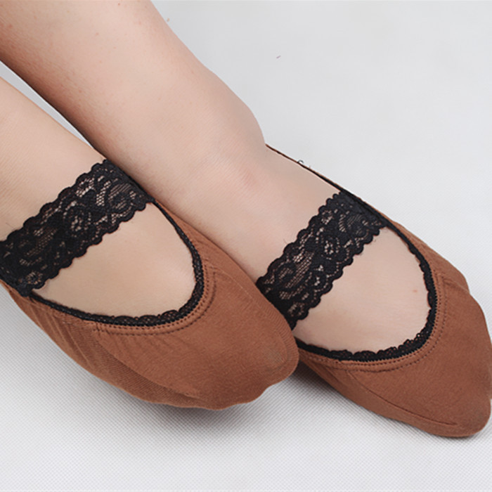 Socks Invisible Women's Boat Socks Cotton Lace Cross Belt Don't Fall off Shallow Mouth Summer Low Short Socks Thin