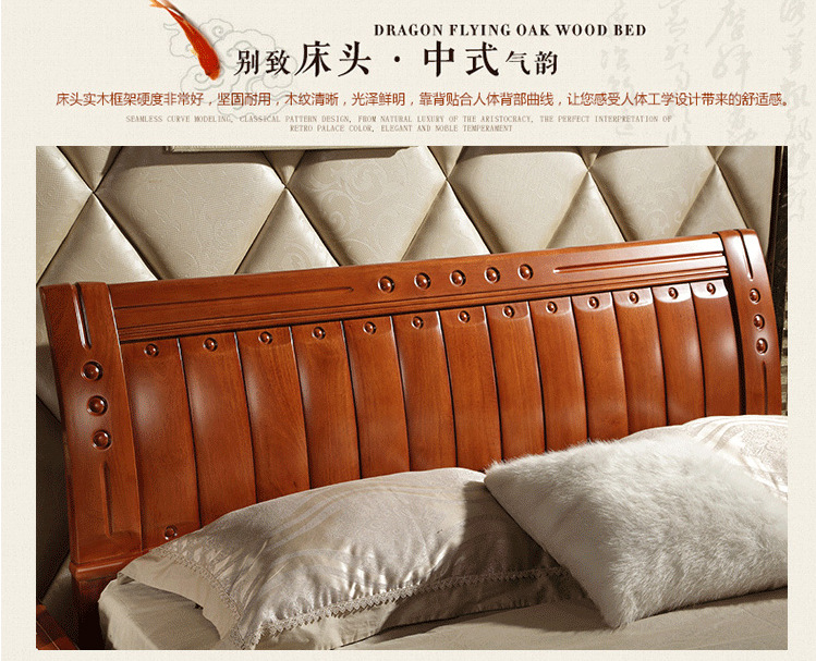 特价促销 现代双人实木简约床 橡木床实木床1.5米 南康实木床