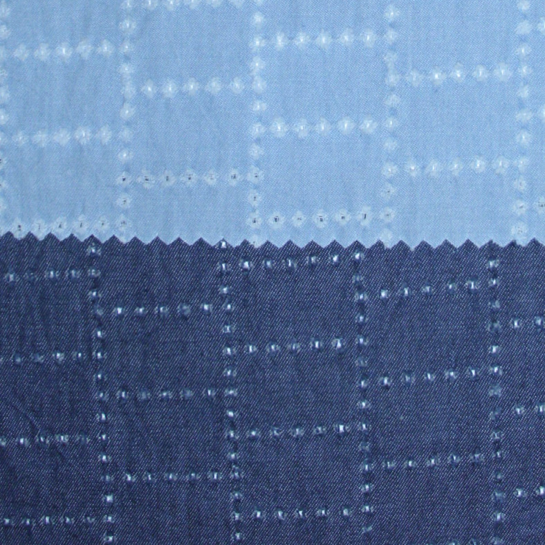 MB4057现货供应特色冲孔牛仔布料 鞋材服装牛仔布料