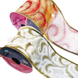 工厂供应批发圣诞系列 婚礼庆典装修印花丝带 圣诞缎带婚礼装饰