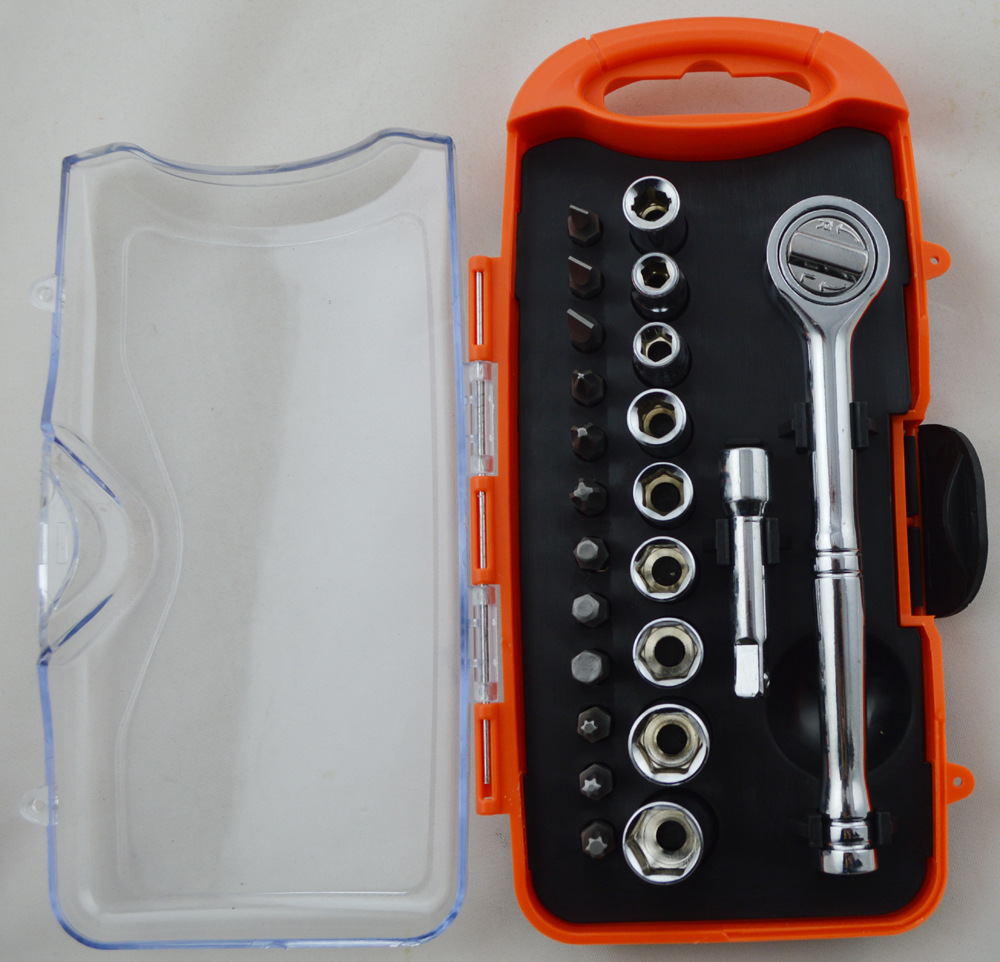 HZF-8186供应23件棘轮扳手组套，棘轮螺丝批，修理工具