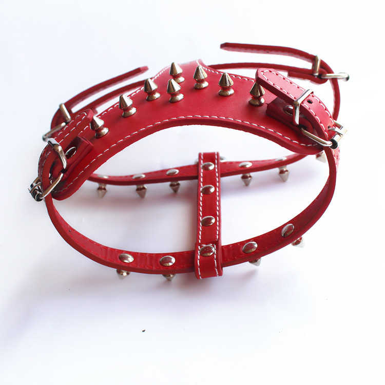 Personalized Anti Bite Dog Harness With Studs And Seat Belt_voghion.com