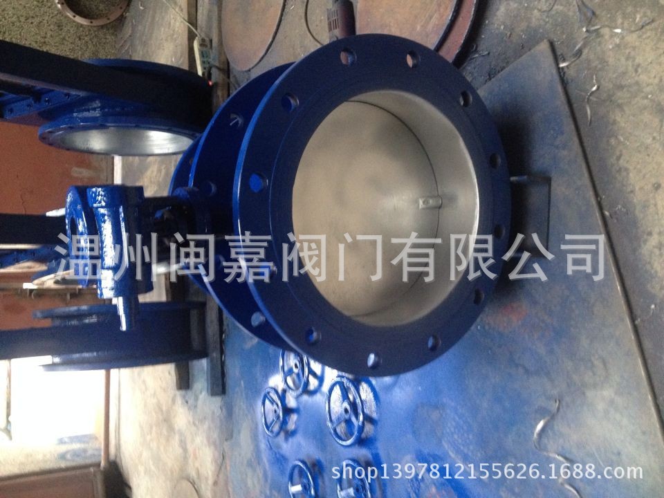 温州闽嘉阀直销优质DN1200大口径气动带手动法兰通风蝶阀 质优