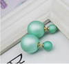 Zirconium from pearl, fashionable cute double-sided earrings, Korean style