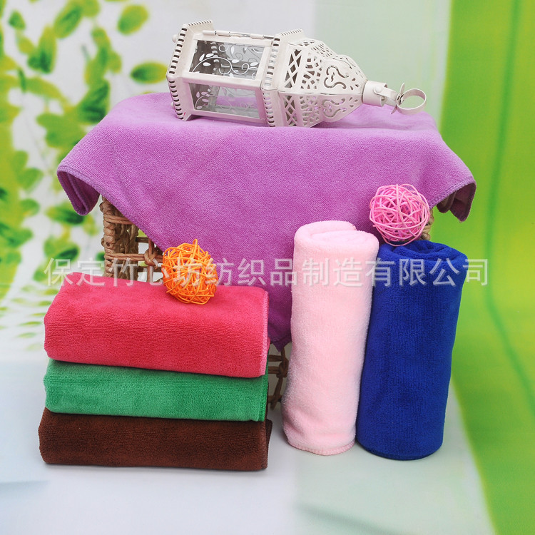 现货批发柔软超细纤维干发巾 双面绒洗车超纤维吸水毛巾|ru