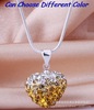 Silver ceramics, necklace heart-shaped, pendant, 12×14mm, gradient