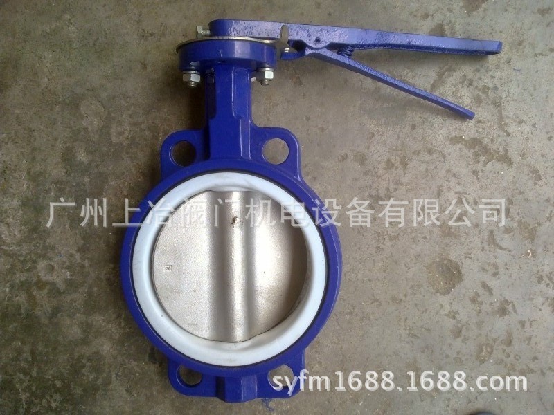 D71F手动对夹式不锈钢板四氟座软密封蝶阀/铸铁中线式软密封蝶阀