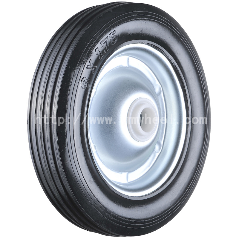 厂家供应8寸铁芯实心橡胶轮8X1.75     风机轮子  工具车轮  脚轮