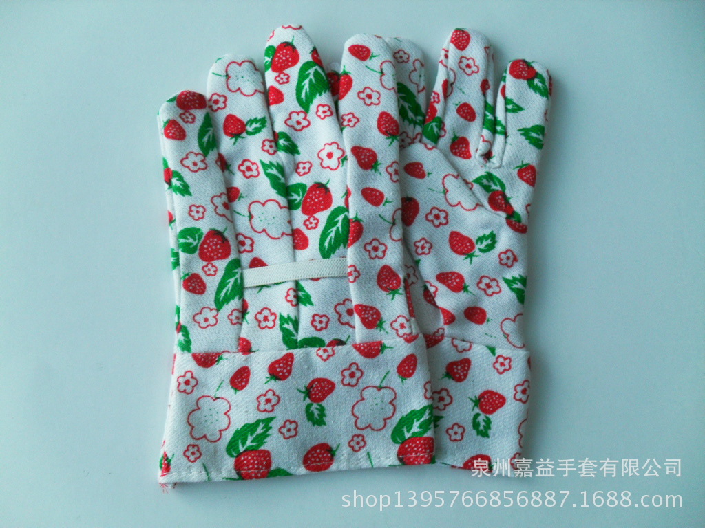 8安童装草莓花花园手套