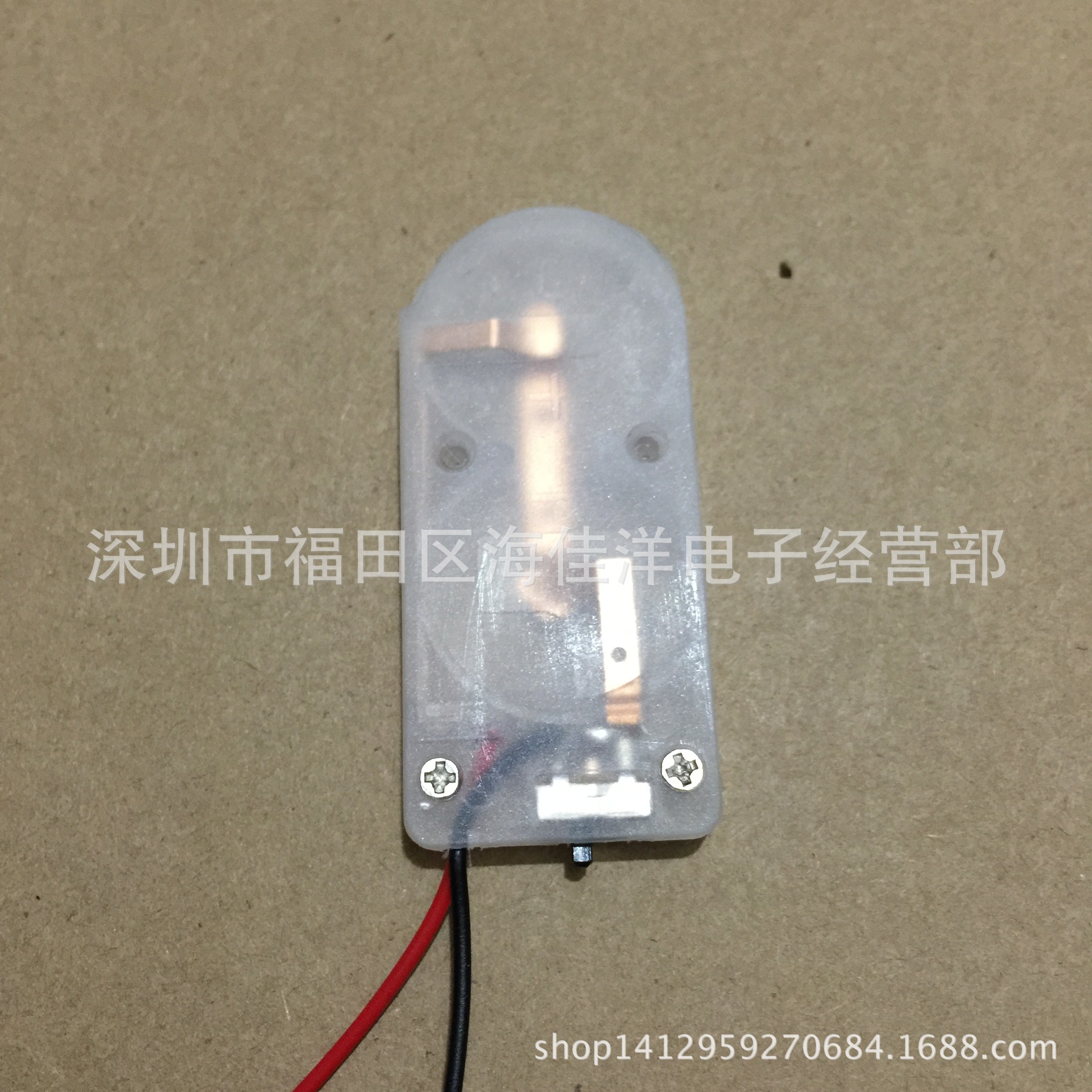 2032两节扁平透明盒子红黑线-2